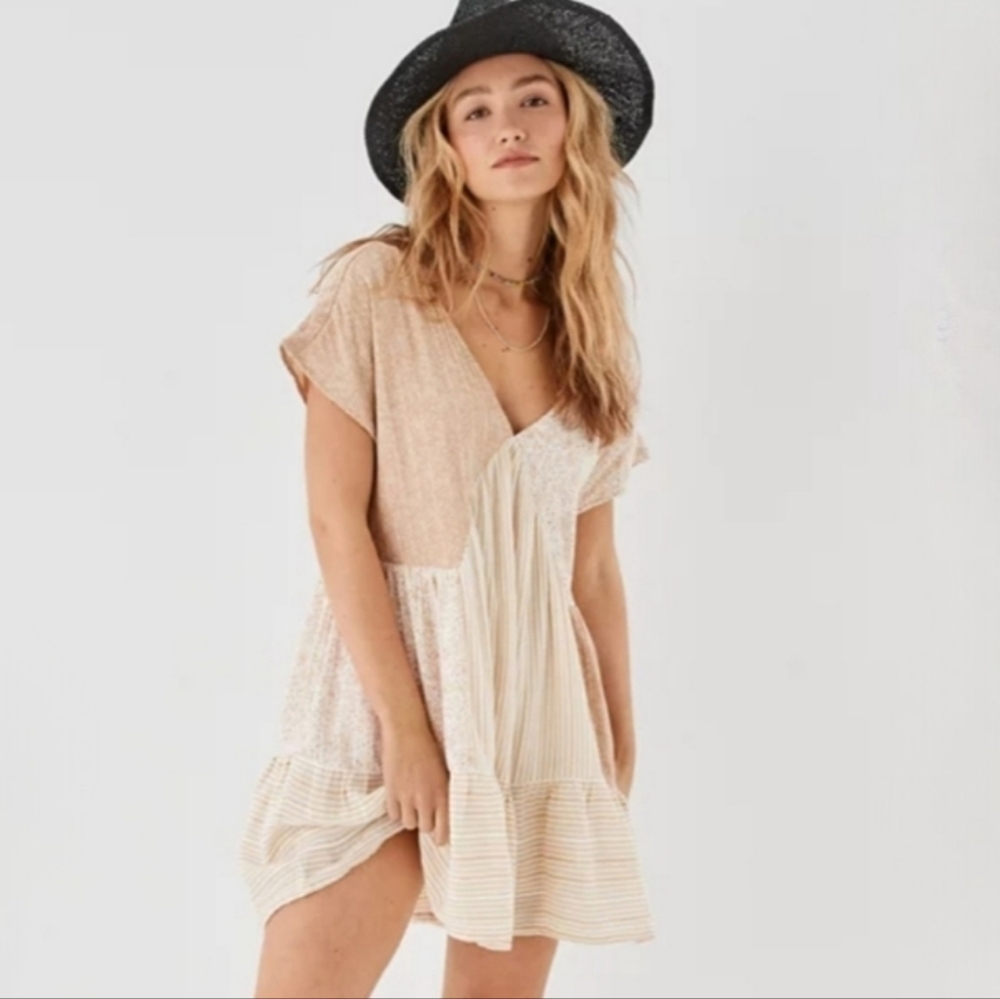 AE Patchwork Swing Dress Size Large Boho Flowy - image 1